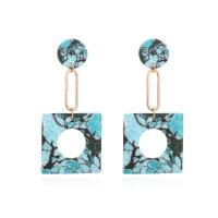 Polymer Clay Earring with Zinc Alloy handmade fashion jewelry & for woman Sold By Pair