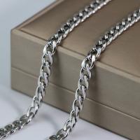 Ruostumaton teräs Curb Chain, 304 Stainless Steel, tee-se-itse, alkuperäinen väri, 7x30mm, Myymät m