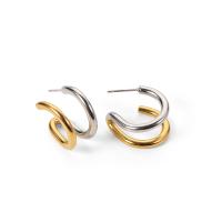 Stainless Steel Stud Earrings 314 Stainless Steel Letter C Vacuum Ion Plating fashion jewelry & for woman nickel lead & cadmium free Sold By Pair