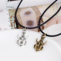 PU Leather Cord Necklace Zinc Alloy with PU Leather plated fashion jewelry & for woman Length Approx 50 cm Sold By PC