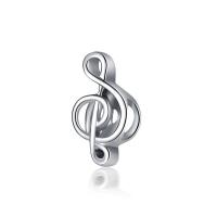 Zinc Alloy European Beads Music Note plated DIY silver color 12mm Sold By PC