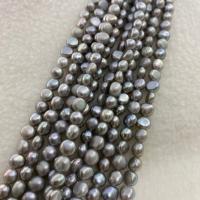 Keishi ferskvandskulturperle Beads, Ferskvandsperle, du kan DIY, grå, 5-6mm, Solgt Per Ca. 15 inch Strand