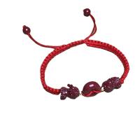Fashion Cinnabar Bracelet with Polyester Cord Adjustable & Unisex vermeil Length Approx 6.69 Inch Sold By PC