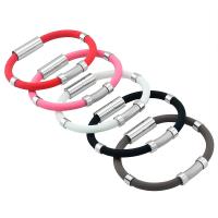 Silicone Bracelets Titanium Steel with Silicone fashion jewelry & Unisex Length Approx 8.07 Inch Sold By PC