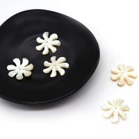 Natural Seashell Beads Flower Carved DIY white 6mm Sold By PC