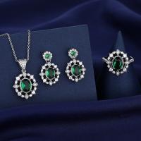 Strass sieraden Sets, Messing, Geometrisch Patroon, geplatineerd, voor vrouw & met strass, meer kleuren voor de keuze, Verkocht door PC