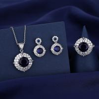 Strass sieraden Sets, Messing, geplatineerd, voor vrouw & met strass, meer kleuren voor de keuze, Verkocht door PC