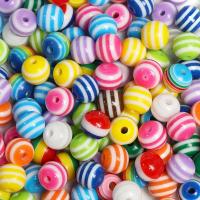 Striped Resin Beads Round anoint DIY Approx Sold By Bag