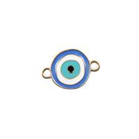 Colgantes ojo malvado, aleación de zinc, ojo de malvado, chapado, Bricolaje & esmalte & perforado doble, libre de níquel, plomo & cadmio, 27x19mm, Vendido por UD