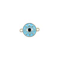 Evil Eye Pendants Zinc Alloy gold color plated DIY & enamel & double-hole nickel lead & cadmium free Sold By PC