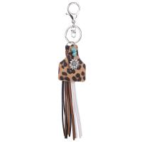 Bag Purse Charms Keyrings Keychains Zinc Alloy with Leather & turquoise Unisex nickel lead & cadmium free 210mm Sold By PC