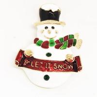 Enamel Brooch Zinc Alloy Snowman gold color plated Unisex mixed colors nickel lead & cadmium free Sold By PC