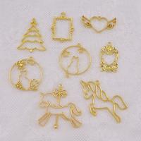 Zinc Alloy Hollow Pendants gold color plated DIY nickel lead & cadmium free Approx Sold By Bag