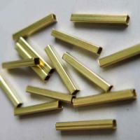 الخرز النحاس أنبوب, مربع, ذهبي, النيكل والرصاص والكادميوم الحرة, 15x2mm, تباع بواسطة PC