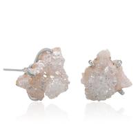 Natural Quartz Earrings with Brass fashion jewelry & for woman Sold By Pair