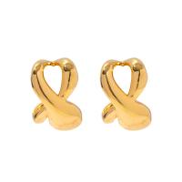 Brass Stud Earring Letter X gold color plated fashion jewelry & for woman golden nickel lead & cadmium free Sold By Pair