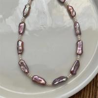 Natural Freshwater Pearl Necklace fashion jewelry & for woman purple Length Approx 17 Inch Sold By PC