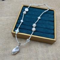 Prirodni Slatkovodni Ogrlica od bisera, Slatkovodni Pearl, modni nakit & za žene, bijel, 2-3mm, Dužina Približno 17 inčni, Prodano By PC