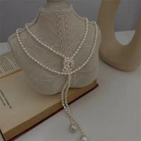Natural de água doce pérola colar longo, Pérolas de água doce, joias de moda & para mulher, branco, 11-12mm, comprimento Aprox 120 cm, vendido por PC