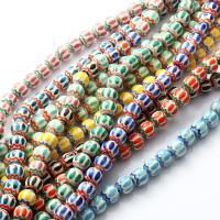 Tisak Porculanske perle, Porculan, možete DIY, više boja za izbor, 10x10x10mm, Rupa:Približno 3mm, 38računala/Strand, Prodano Per Približno 15 inčni Strand