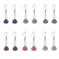 Zinc Alloy Drop Earring with Quartz fashion jewelry & druzy style & for woman nickel lead & cadmium free Sold By Pair