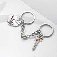 Bag Purse Charms Keyrings Keychains Zinc Alloy platinum color plated 2 pieces & with magnetic & with letter pattern & for couple Sold By Set