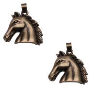 Zinc Alloy Animal Pendants Horse plated vintage & DIY nickel lead & cadmium free Sold By PC