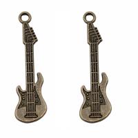 Musical Instrument Shaped Zinc Alloy Pendants Guitar plated vintage & DIY nickel lead & cadmium free Sold By PC