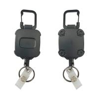 ABS Plastic Badge Holder with Tiger Tail Wire portable & Unisex & retractable black Sold By PC