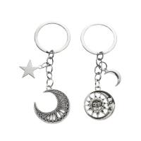 Bag Purse Charms Keyrings Keychains Zinc Alloy Sun antique silver color plated portable & Unisex & hollow Sold By Pair