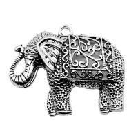 Zinc Alloy Animal Pendants Elephant plated vintage & DIY & hollow nickel lead & cadmium free Sold By PC