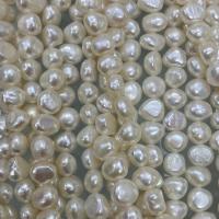 Koraliki Keishi z hodowlanych pereł słodkowodnych, Perła naturalna słodkowodna, Barok, DIY, biały, 7-8mm, sprzedawane na około 15 cal Strand