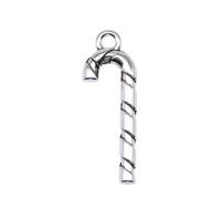 Zinc Alloy Christmas Pendants Christmas Candy Cane antique silver color plated vintage & DIY nickel lead & cadmium free Sold By PC
