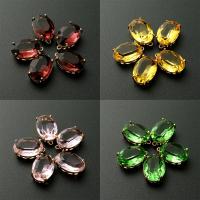 Crystal Pendants with Brass Oval gold color plated DIY & faceted Approx 1mm Sold By PC