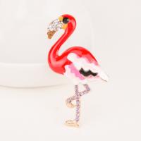 Enamel Brooch Zinc Alloy Bird gold color plated for woman & with rhinestone nickel lead & cadmium free Sold By PC