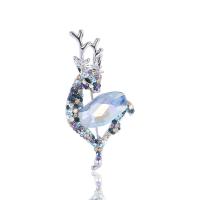Crystal Brooch Zinc Alloy with Crystal Deer silver color plated for woman & with rhinestone nickel lead & cadmium free Sold By PC
