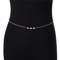dekorativ Belt, 304 rustfrit stål, med Ferskvandsperle & Krystal, mode smykker & forskellige længde for valg & for kvinde, flere farver til valg, 2mm,5-7mm, Solgt af PC