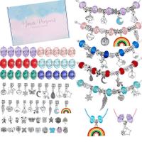 Children DIY String Beads Set Zinc Alloy plated for children & enamel Length Approx 6.3 Inch Approx 19 Inch Sold By Set
