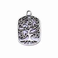 Zinc Alloy Hollow Pendants Rectangle antique silver color plated vintage & DIY nickel lead & cadmium free Sold By PC