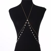 Body Chain Jewelry 304 Stainless Steel with Crystal & Plastic Pearl fashion jewelry & for woman Sold By Strand