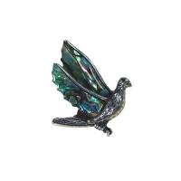 Shell Brooch with Zinc Alloy Hummingbird silver color plated Unisex & can be used as brooch or pendant Sold By PC