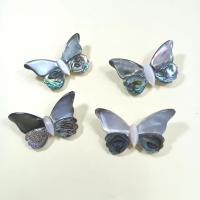 Shell Brooch with Zinc Alloy Butterfly silver color plated Unisex & can be used as brooch or pendant mixed colors Sold By PC