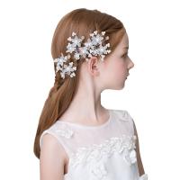 Zinc Alloy Hair Stick with Crystal & Plastic Pearl 4 pieces & for children nickel lead & cadmium free Sold By Set