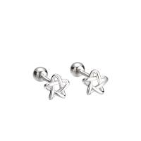 925 Sterling Silver Stud Earrings Star Korean style & for woman & hollow silver color Sold By Pair