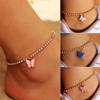 Zinc Alloy Anklet with 2.17inch extender chain gold color plated fashion jewelry & for woman & with rhinestone nickel lead & cadmium free Length Approx 7.09 Inch Sold By PC