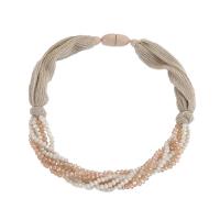 Collar de Cristal, con paño & Acrílico, para mujer, color mixto, longitud aproximado 60 cm, Vendido por UD