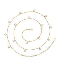 dekorativ Belt, 304 rostfritt stål, med Kristall, mode smycken & olika längd för val & för kvinna, fler färger för val, Säljs av PC