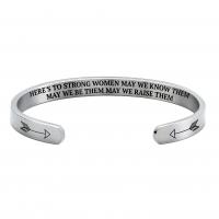 304 Stainless Steel Cuff Bangle Vacuum Ion Plating with letter pattern & for woman Sold By PC