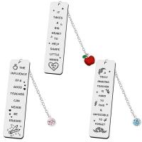 Stainless Steel Bookmark 304 Stainless Steel Unisex & with letter pattern & with rhinestone Sold By PC