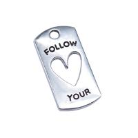 Zinc Alloy Heart Pendants Rectangle antique silver color plated vintage & DIY & hollow nickel lead & cadmium free Sold By PC